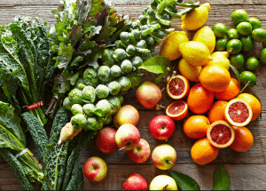 a group of fruits and vegetables on a wood surface Healthy Weight Loss Diets Newport