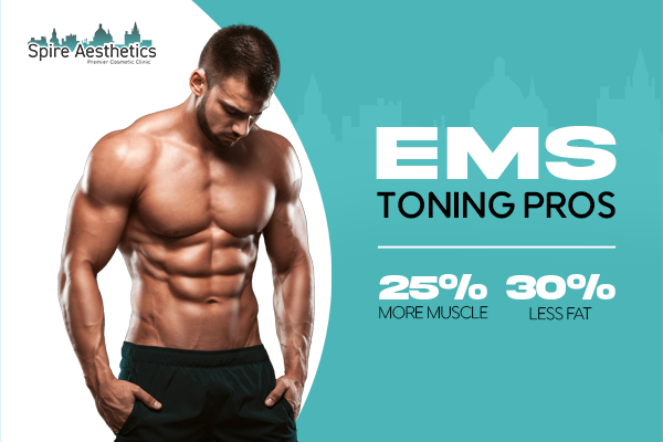 image of man with benefits of EMS toning pros treatment to help combat weight gain Newport