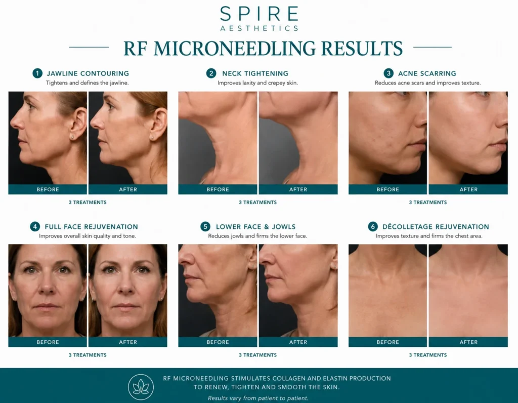 RF Microneedling Skin tightening Newport results